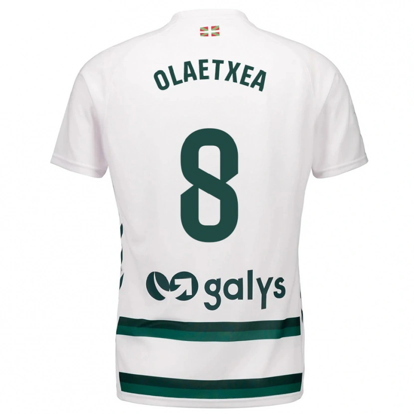 Danxen Hombre Camiseta Lander Olaetxea #8 Blanco Verde 2ª Equipación 2025/26 La Camisa México
