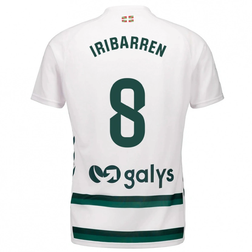 Danxen Hombre Camiseta Amaia Iribarren Arteta #8 Blanco Verde 2ª Equipación 2025/26 La Camisa México