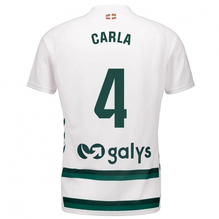 Danxen Hombre Camiseta Carla Andrés Abad #4 Blanco Verde 2ª Equipación 2025/26 La Camisa México