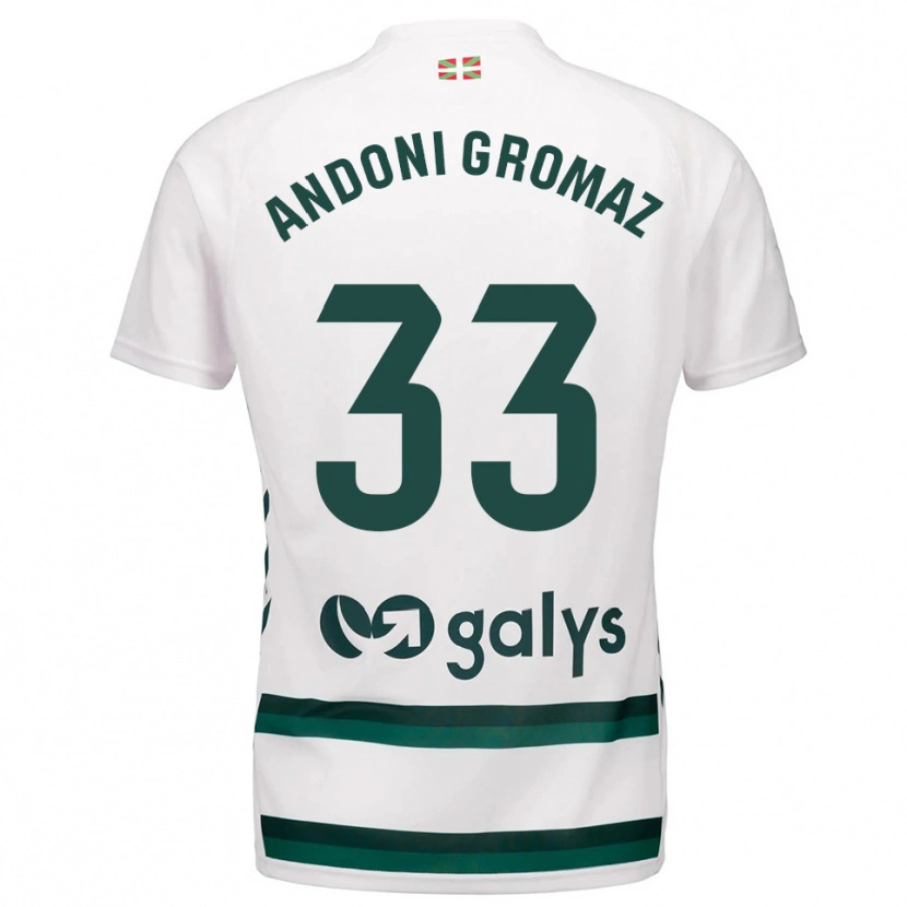Danxen Hombre Camiseta Jon Andoni Gromaz #33 Blanco Verde 2ª Equipación 2025/26 La Camisa México
