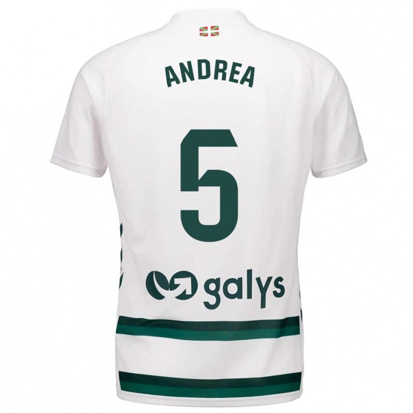 Danxen Hombre Camiseta Andrea Sierra Larrauri #5 Blanco Verde 2ª Equipación 2025/26 La Camisa México
