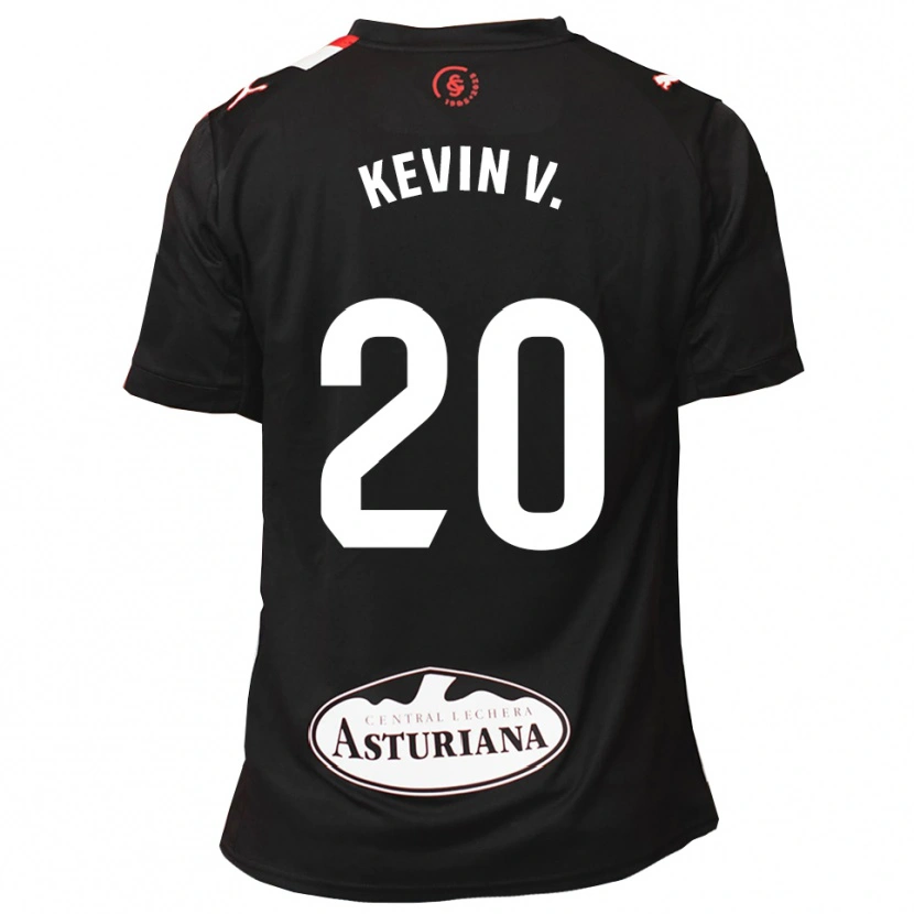 Danxen Hombre Camiseta Kevin Vázquez #20 Negro Blanco 2ª Equipación 2025/26 La Camisa México