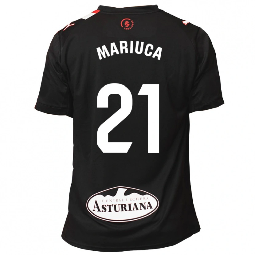 Danxen Hombre Camiseta María González Rodríguez #21 Negro Blanco 2ª Equipación 2025/26 La Camisa México