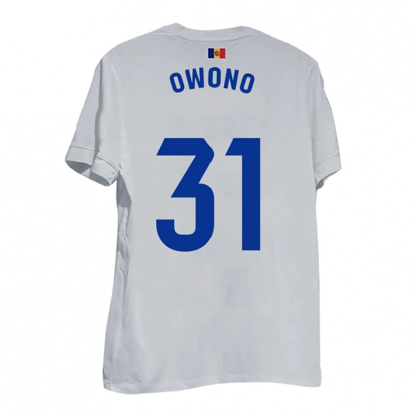 Danxen Hombre Camiseta Jesús Owono #31 Blanco Amarillo Azul 2ª Equipación 2025/26 La Camisa México