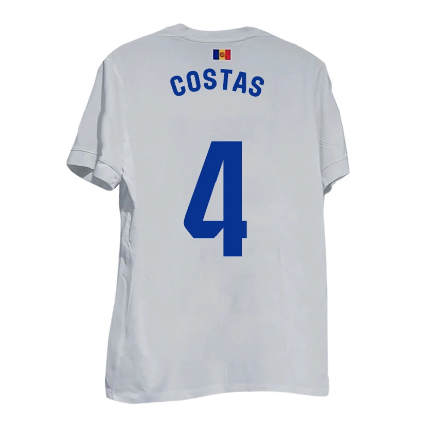 Danxen Hombre Camiseta Raimon Costas #4 Blanco Amarillo Azul 2ª Equipación 2025/26 La Camisa México