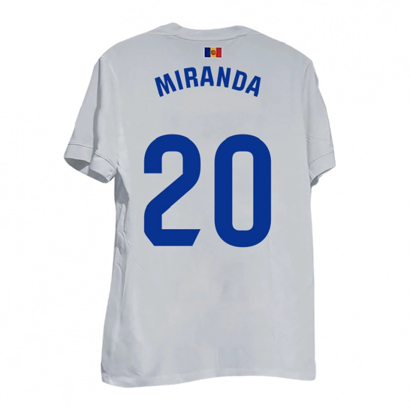 Danxen Hombre Camiseta Pau Miranda #20 Blanco Amarillo Azul 2ª Equipación 2025/26 La Camisa México