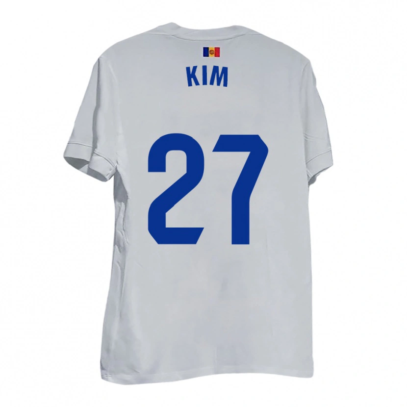 Danxen Hombre Camiseta Min-Su Kim #27 Blanco Amarillo Azul 2ª Equipación 2025/26 La Camisa México