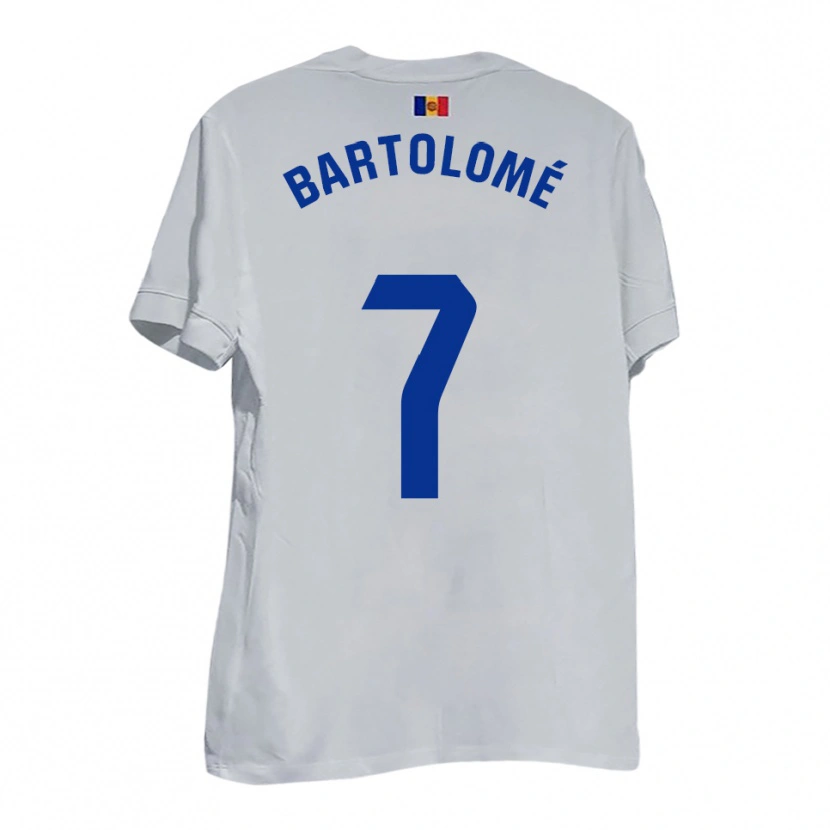 Danxen Hombre Camiseta Luis Bartolomé #7 Blanco Amarillo Azul 2ª Equipación 2025/26 La Camisa México
