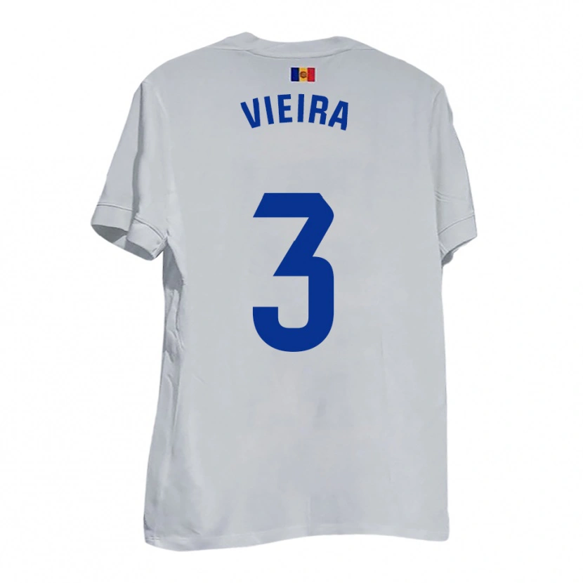Danxen Hombre Camiseta Daniel Vieira #3 Blanco Amarillo Azul 2ª Equipación 2025/26 La Camisa México