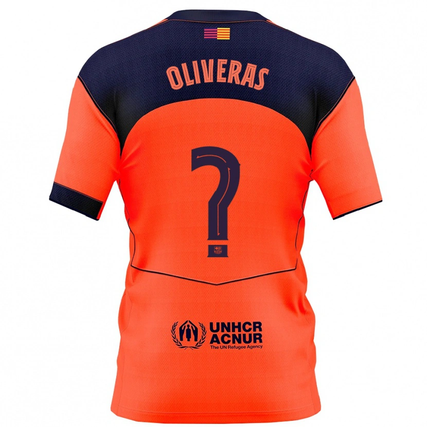 Danxen Hombre Camiseta Róbert Oliveras #0 Naranja Marino Equipación Tercera 2025/26 La Camisa México