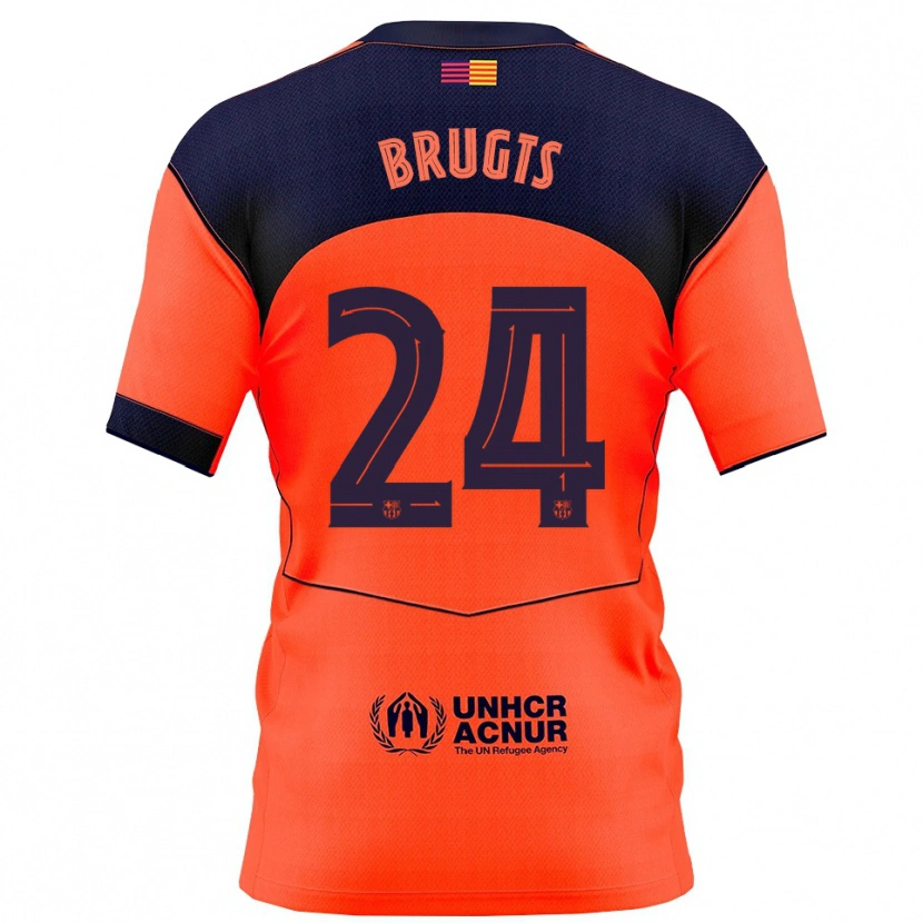 Danxen Hombre Camiseta Esmee Brugts #24 Naranja Marino Equipación Tercera 2025/26 La Camisa México