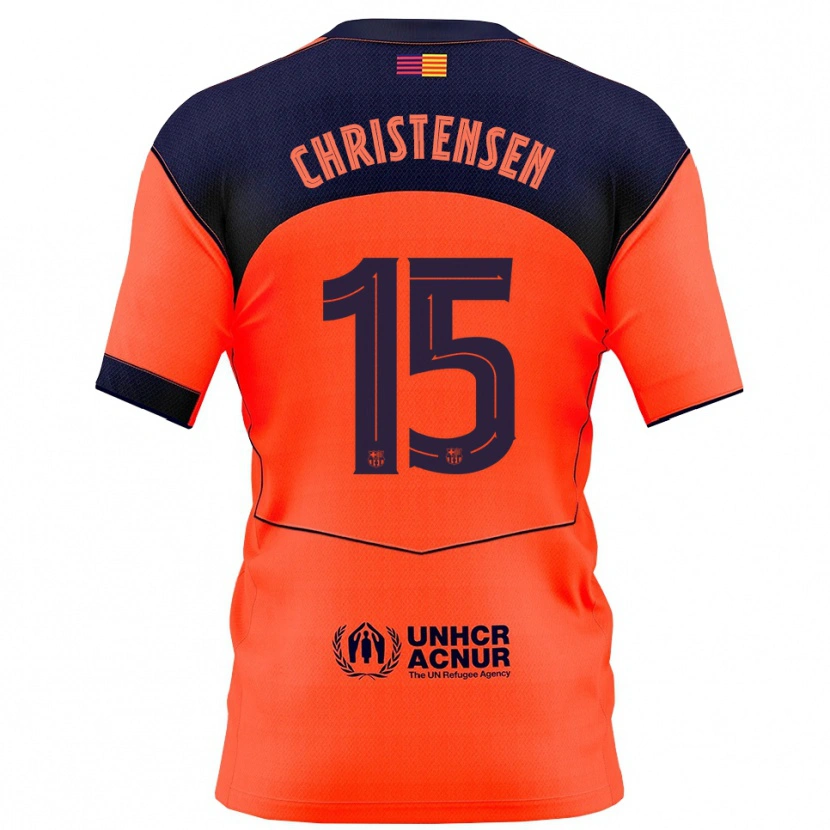 Danxen Hombre Camiseta Andreas Christensen #15 Naranja Marino Equipación Tercera 2025/26 La Camisa México