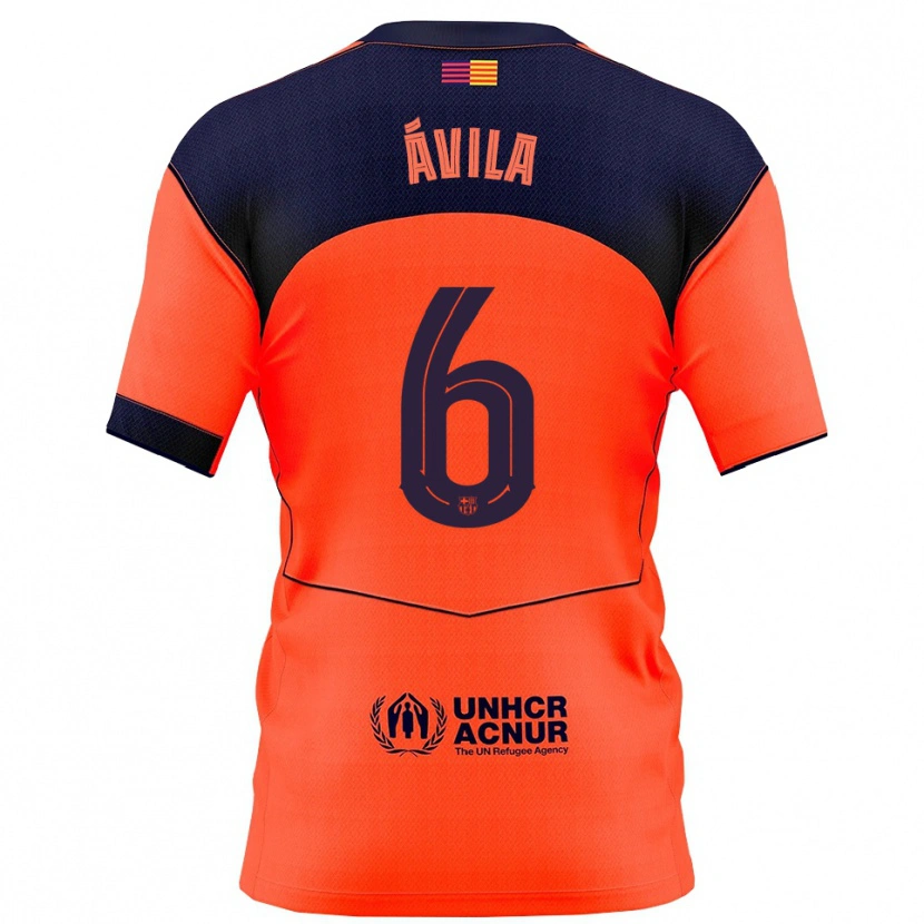 Danxen Hombre Camiseta Dani Ávila #6 Naranja Marino Equipación Tercera 2025/26 La Camisa México