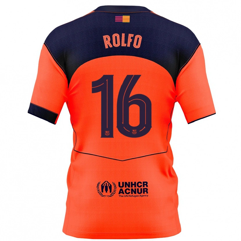 Danxen Hombre Camiseta Fridolina Rolfö #16 Naranja Marino Equipación Tercera 2025/26 La Camisa México