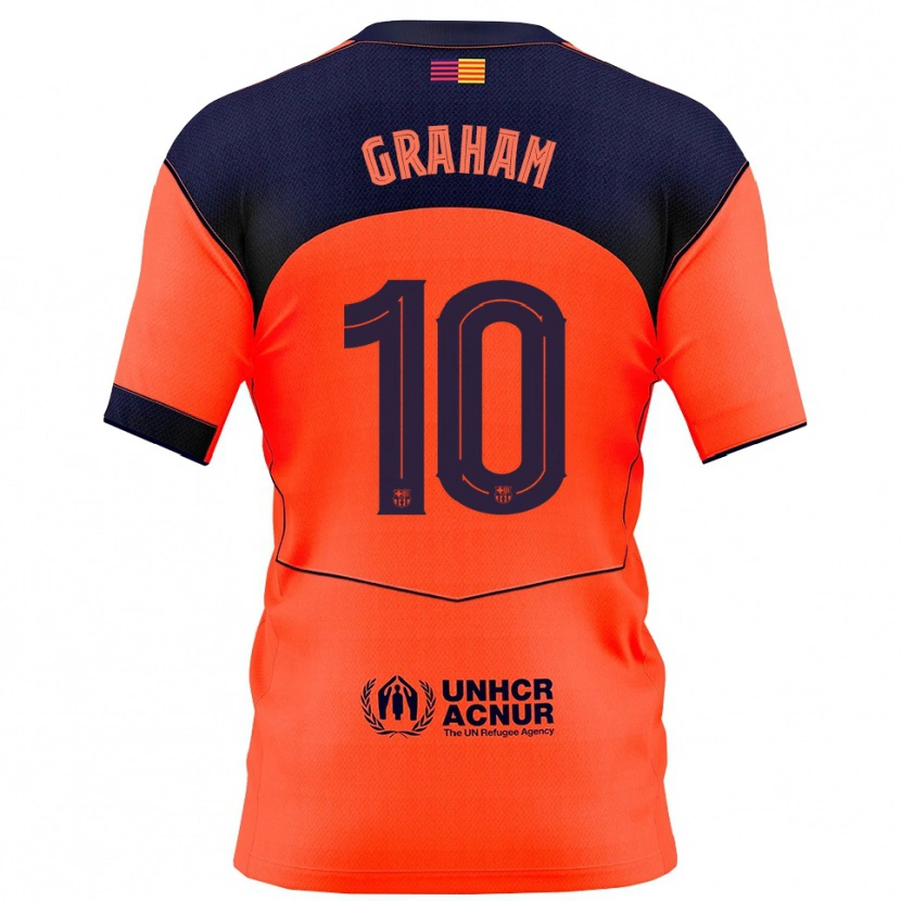 Danxen Hombre Camiseta Caroline Graham Hansen #10 Naranja Marino Equipación Tercera 2025/26 La Camisa México