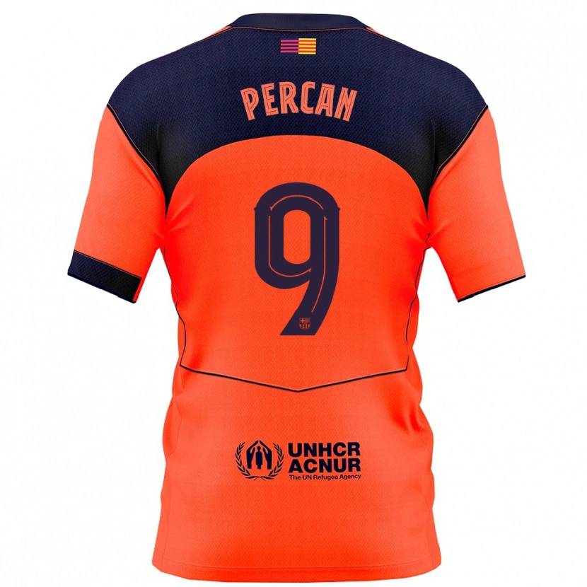 Danxen Hombre Camiseta Diego Percan #9 Naranja Marino Equipación Tercera 2025/26 La Camisa México