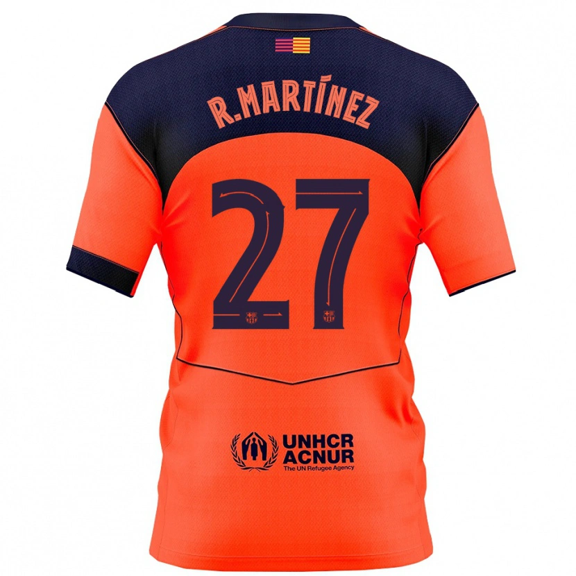 Danxen Hombre Camiseta Roger Martínez #27 Naranja Marino Equipación Tercera 2025/26 La Camisa México
