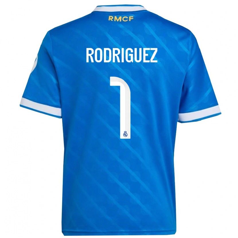 Danxen Hombre Camiseta Misa Rodriguez #1 Azul Blanco Equipación Tercera 2025/26 La Camisa México