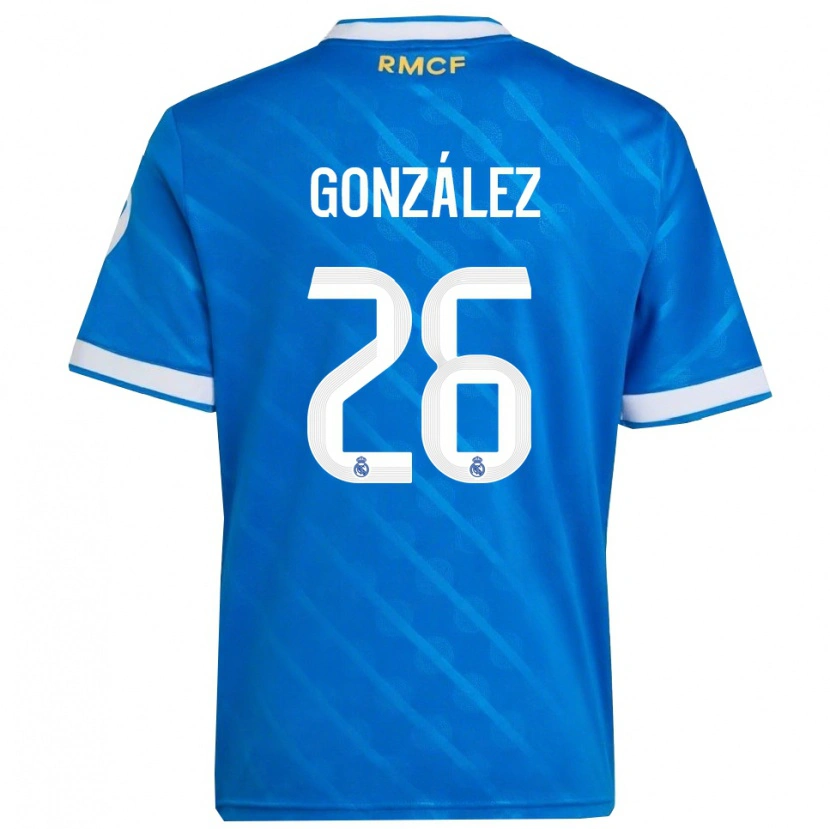 Danxen Hombre Camiseta Fran González #26 Azul Blanco Equipación Tercera 2025/26 La Camisa México