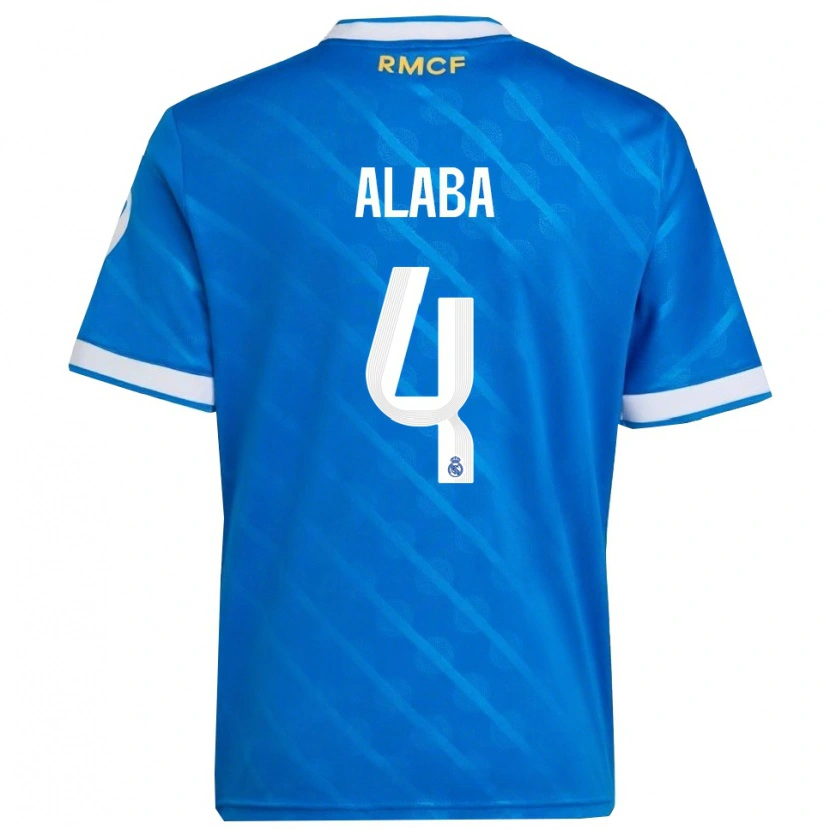 Danxen Hombre Camiseta David Alaba #4 Azul Blanco Equipación Tercera 2025/26 La Camisa México