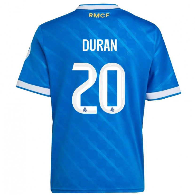 Danxen Hombre Camiseta Pol Duran #20 Azul Blanco Equipación Tercera 2025/26 La Camisa México