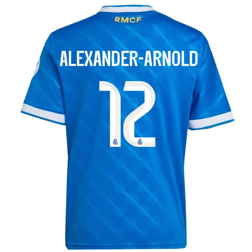 Danxen Hombre Camiseta Trent Alexander-Arnold #12 Azul Blanco Equipación Tercera 2025/26 La Camisa México