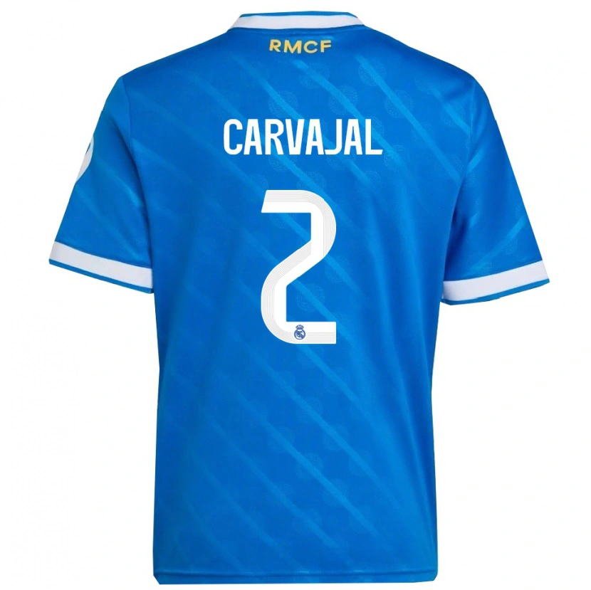 Danxen Hombre Camiseta Daniel Carvajal #2 Azul Blanco Equipación Tercera 2025/26 La Camisa México