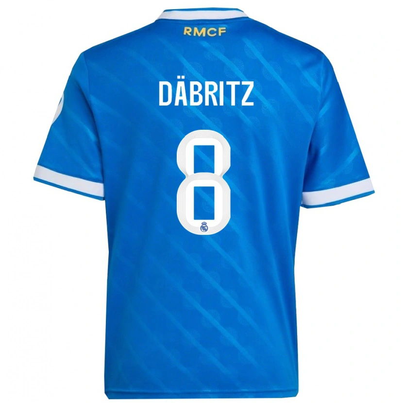 Danxen Hombre Camiseta Sara Däbritz #8 Azul Blanco Equipación Tercera 2025/26 La Camisa México