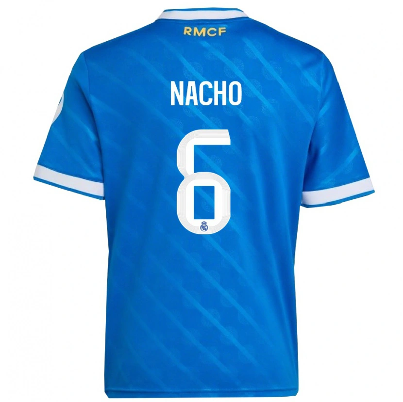 Danxen Hombre Camiseta Nacho Fernandez #6 Azul Blanco Equipación Tercera 2025/26 La Camisa México