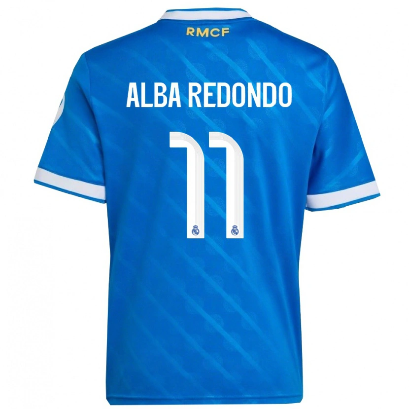 Danxen Hombre Camiseta Alba Redondo #11 Azul Blanco Equipación Tercera 2025/26 La Camisa México