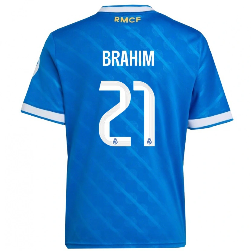 Danxen Hombre Camiseta Brahim Díaz #21 Azul Blanco Equipación Tercera 2025/26 La Camisa México