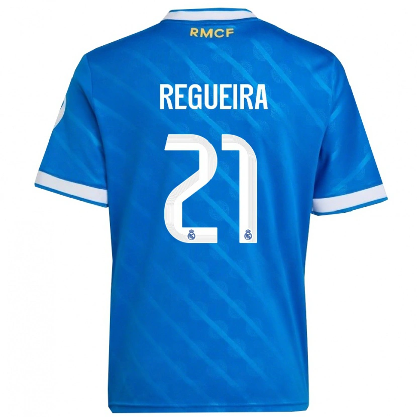 Danxen Hombre Camiseta Izan Regueira #21 Azul Blanco Equipación Tercera 2025/26 La Camisa México