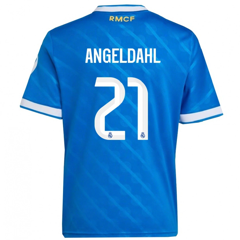 Danxen Hombre Camiseta Filippa Angeldahl #21 Azul Blanco Equipación Tercera 2025/26 La Camisa México