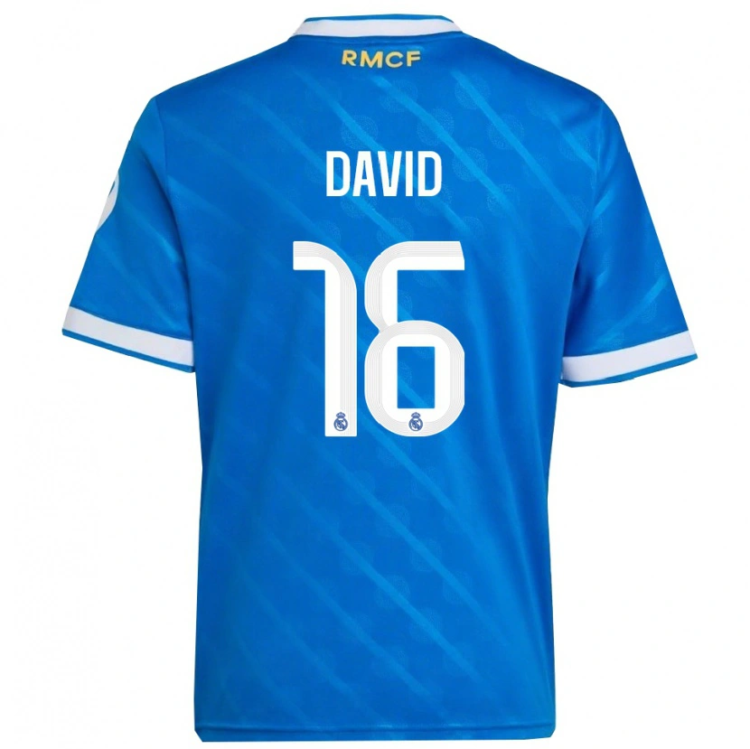 Danxen Hombre Camiseta Antonio David #16 Azul Blanco Equipación Tercera 2025/26 La Camisa México