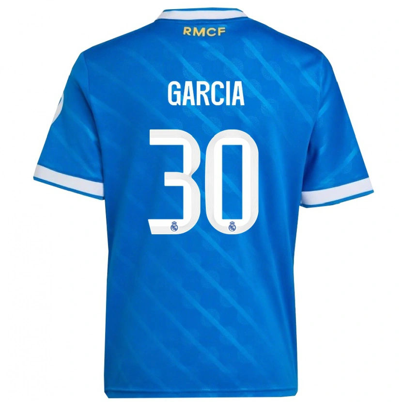 Danxen Hombre Camiseta Gonzalo García #30 Azul Blanco Equipación Tercera 2025/26 La Camisa México