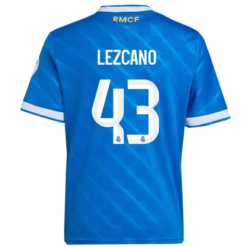 Danxen Hombre Camiseta Álvaro Lezcano #43 Azul Blanco Equipación Tercera 2025/26 La Camisa México