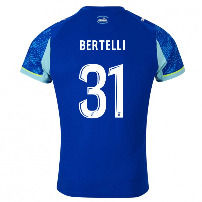 Danxen Hombre Camiseta Ugo Bertelli #31 Celeste Blanco Equipación Tercera 2025/26 La Camisa México