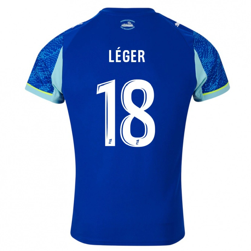 Danxen Hombre Camiseta Marie-Charlotte Léger #18 Celeste Blanco Equipación Tercera 2025/26 La Camisa México