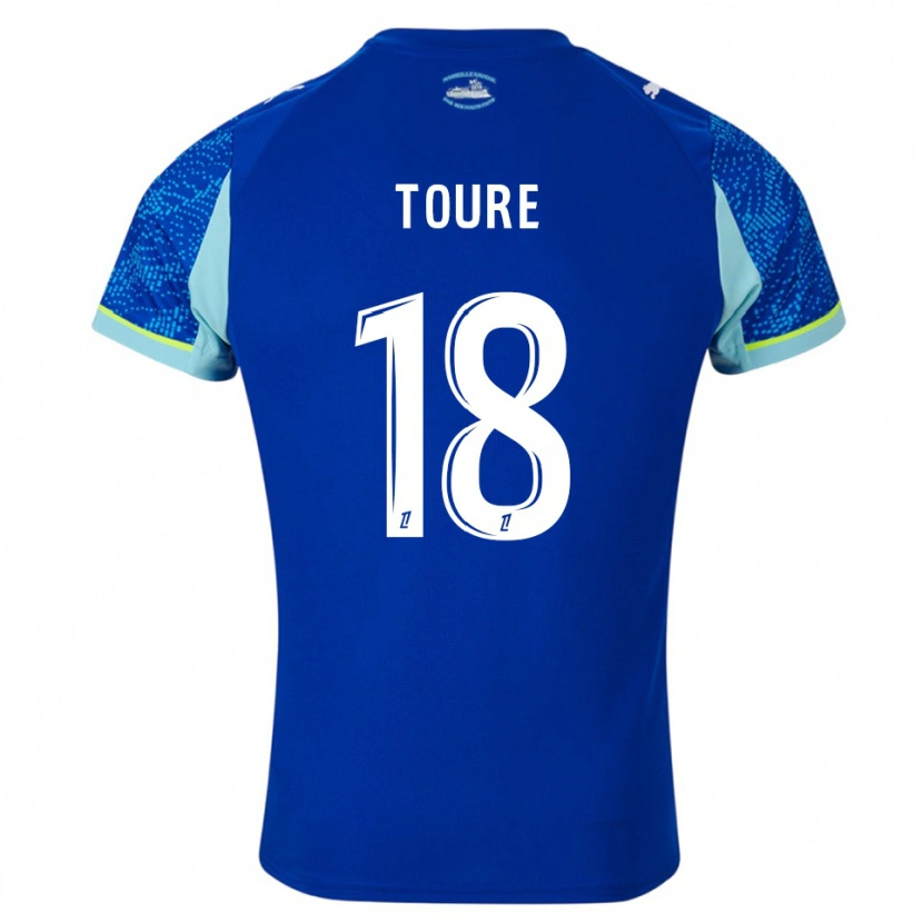 Danxen Hombre Camiseta Isaak Toure #18 Celeste Blanco Equipación Tercera 2025/26 La Camisa México