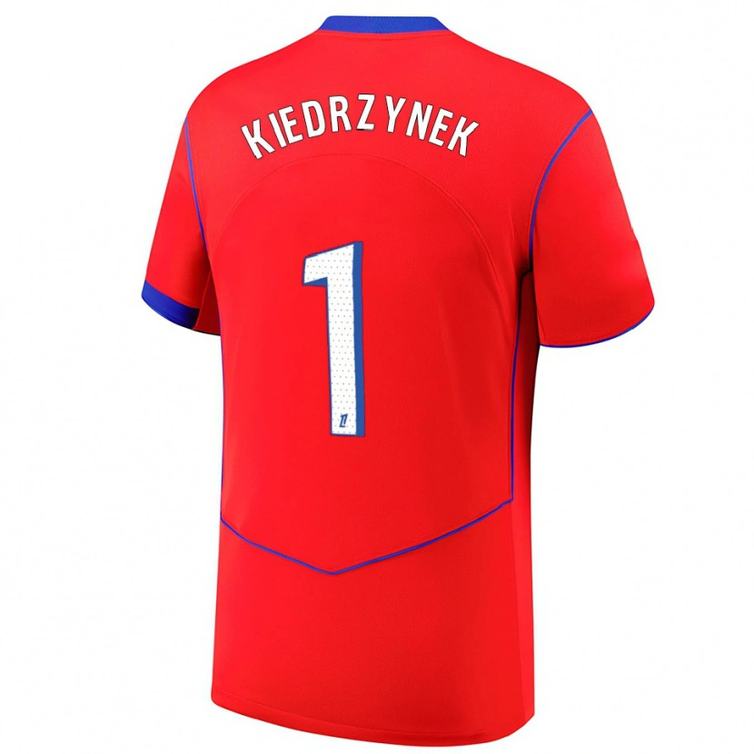 Danxen Hombre Camiseta Katarzyna Kiedrzynek #1 Rojo Azul Blanco Equipación Tercera 2025/26 La Camisa México