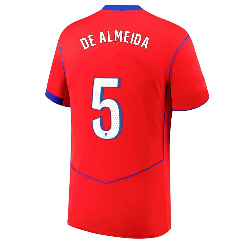 Danxen Hombre Camiseta Élisa De Almeida #5 Rojo Azul Blanco Equipación Tercera 2025/26 La Camisa México