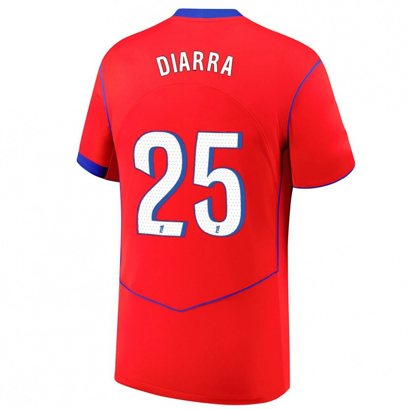 Danxen Hombre Camiseta Agueissa Diarra #25 Rojo Azul Blanco Equipación Tercera 2025/26 La Camisa México