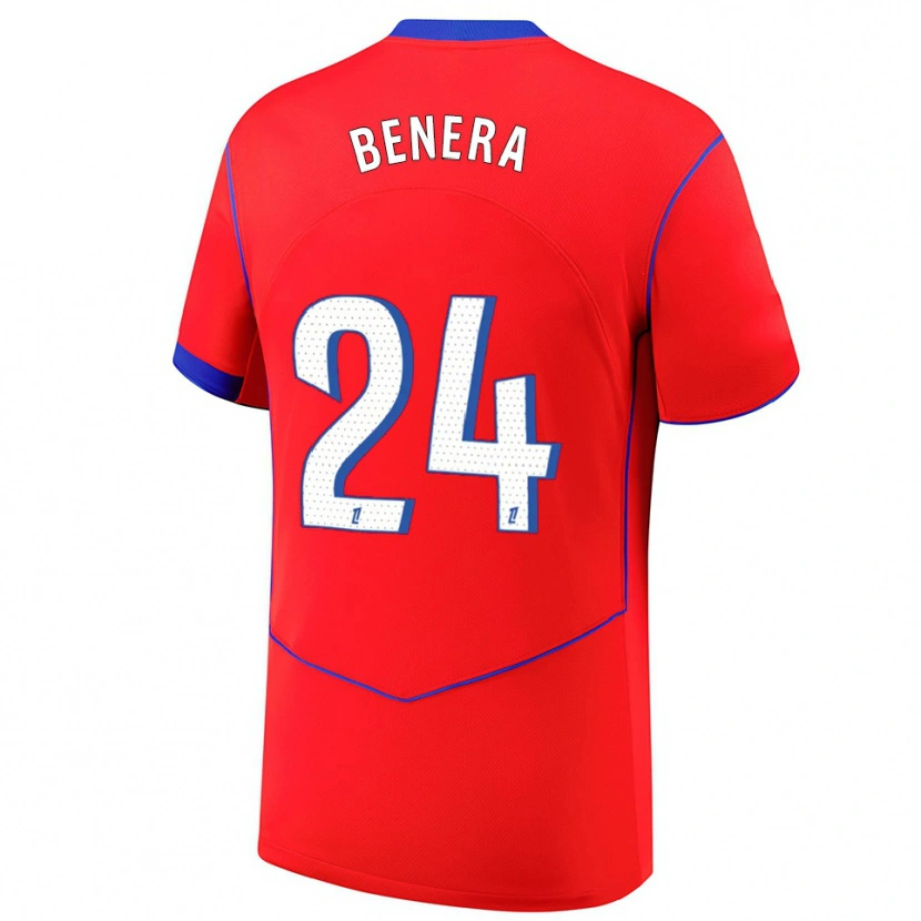 Danxen Hombre Camiseta Baby Jordy Benera #24 Rojo Azul Blanco Equipación Tercera 2025/26 La Camisa México