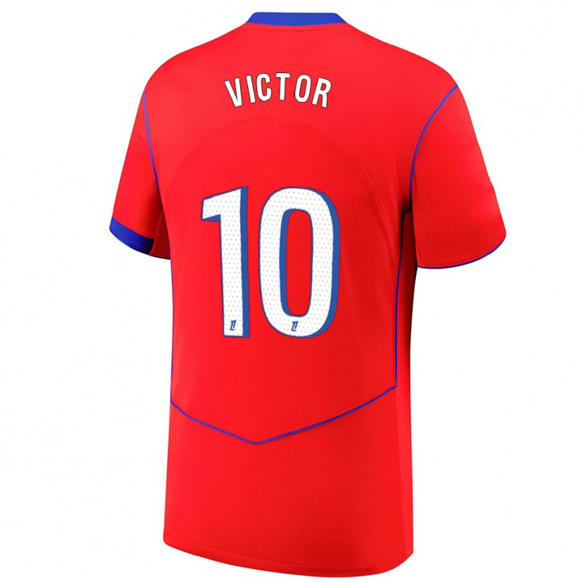 Danxen Hombre Camiseta Ayrton Victor #10 Rojo Azul Blanco Equipación Tercera 2025/26 La Camisa México