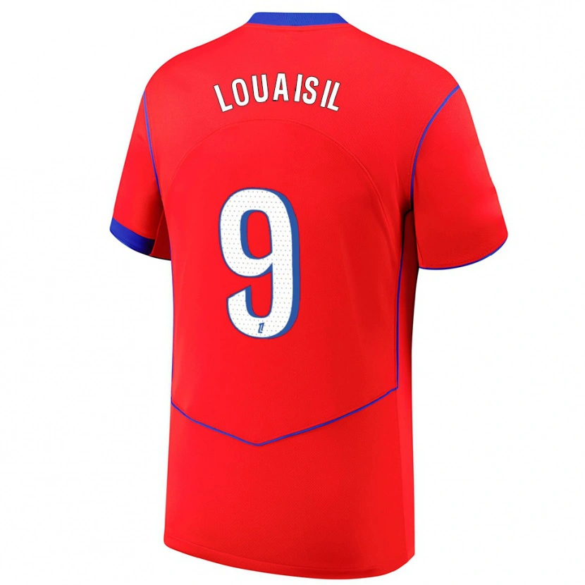 Danxen Hombre Camiseta Kévin Louaisil #9 Rojo Azul Blanco Equipación Tercera 2025/26 La Camisa México