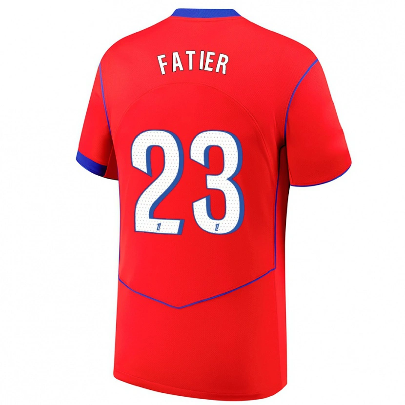 Danxen Hombre Camiseta Noémie Fatier #23 Rojo Azul Blanco Equipación Tercera 2025/26 La Camisa México