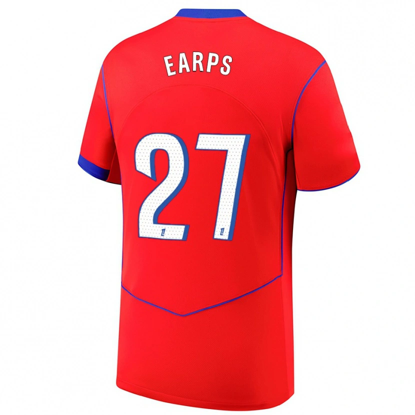 Danxen Hombre Camiseta Mary Earps #27 Rojo Azul Blanco Equipación Tercera 2025/26 La Camisa México