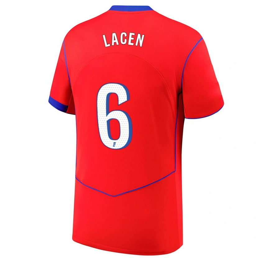 Danxen Hombre Camiseta Michaël Lacen #6 Rojo Azul Blanco Equipación Tercera 2025/26 La Camisa México