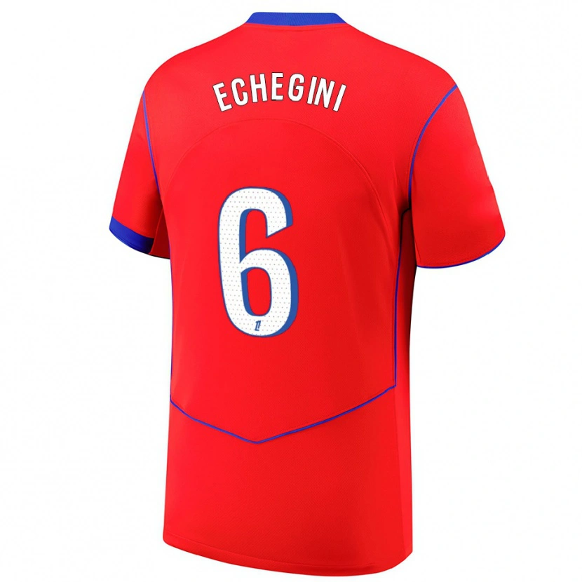 Danxen Hombre Camiseta Joe Echegini #6 Rojo Azul Blanco Equipación Tercera 2025/26 La Camisa México