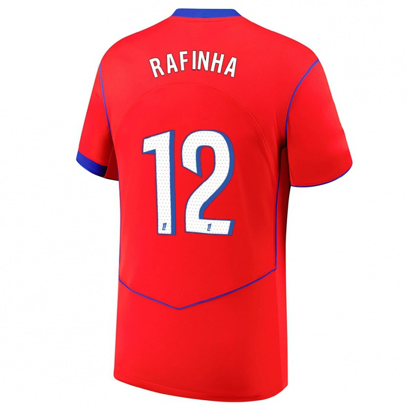 Danxen Hombre Camiseta Rafinha #12 Rojo Azul Blanco Equipación Tercera 2025/26 La Camisa México